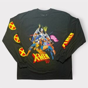 CVLA Marvel X-Men 97 Long Sleeve T-Shirt Black Graphic Wolverine Storm Mens XL